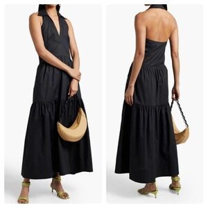 nicholas mireille belted pintuck midi dress Nicholas the Label Women's Mireille Belted Polka Dot Linen-Blend Midi-Dress - Crimson Polka Dot
